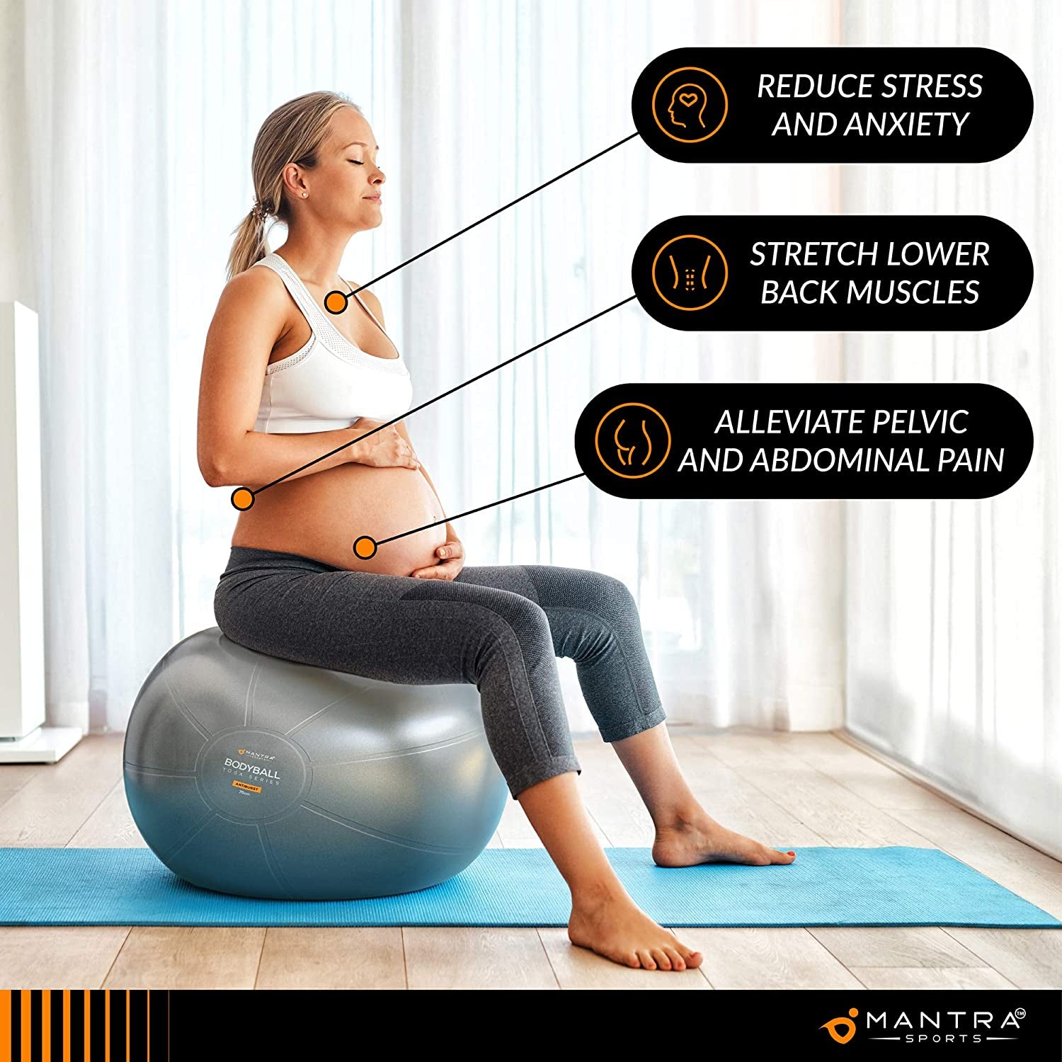 "Ultimate Fitness and Wellness Ball: Enhance Your Workout and Improve Balance with Our Extra Thick Exercise Ball - Perfect for Yoga, Pilates, Pregnancy, and Therapy - Includes Pump and Guide!"