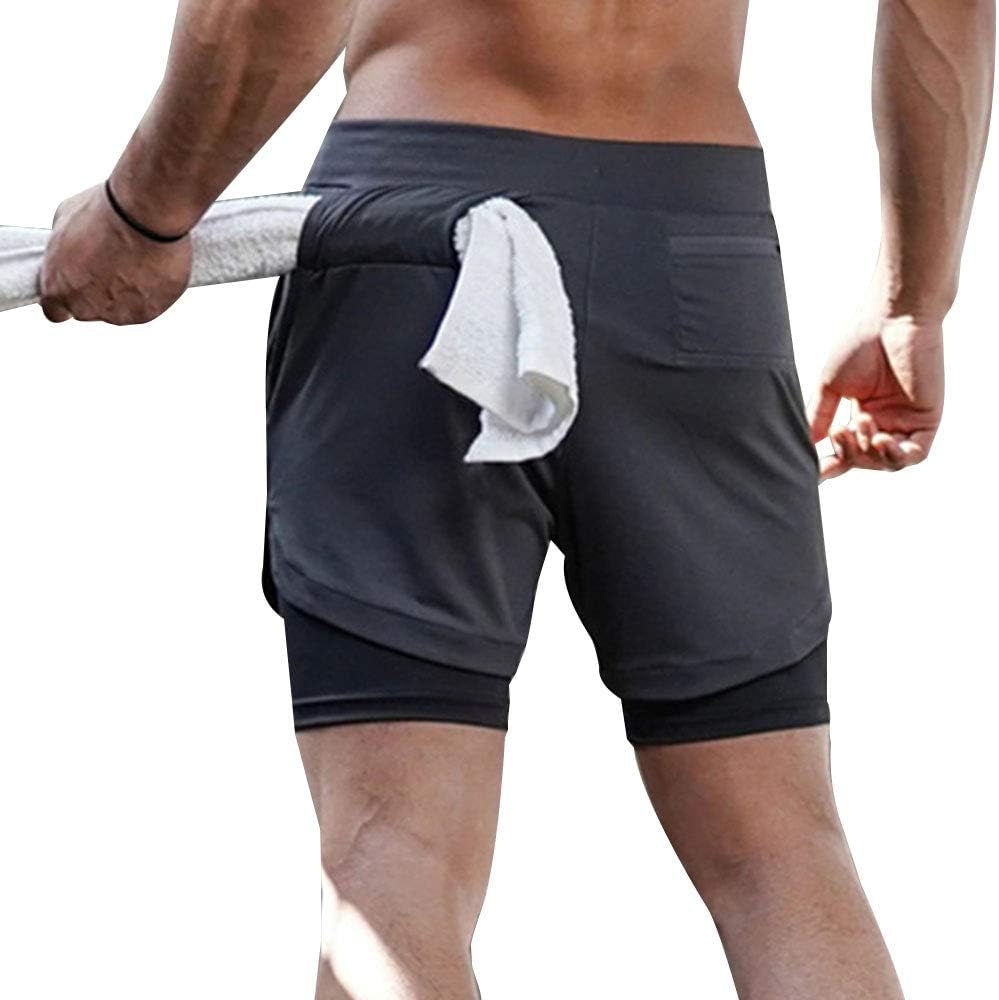 "Ultimate Performance Men'S 2-In-1 Stealth Shorts - Ideal for Running, Workouts, Gym, Yoga, and Outdoor Sports"