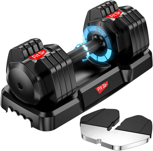 "Ultimate Adjustable Dumbbell Set - Achieve Your Fitness Goals with Ease! 55LB Weights, Convenient Tray, and Anti-Slip Handle for Effective Full Body Workout. Perfect for Men and Women, Ideal for Home Gym and Strength Training."