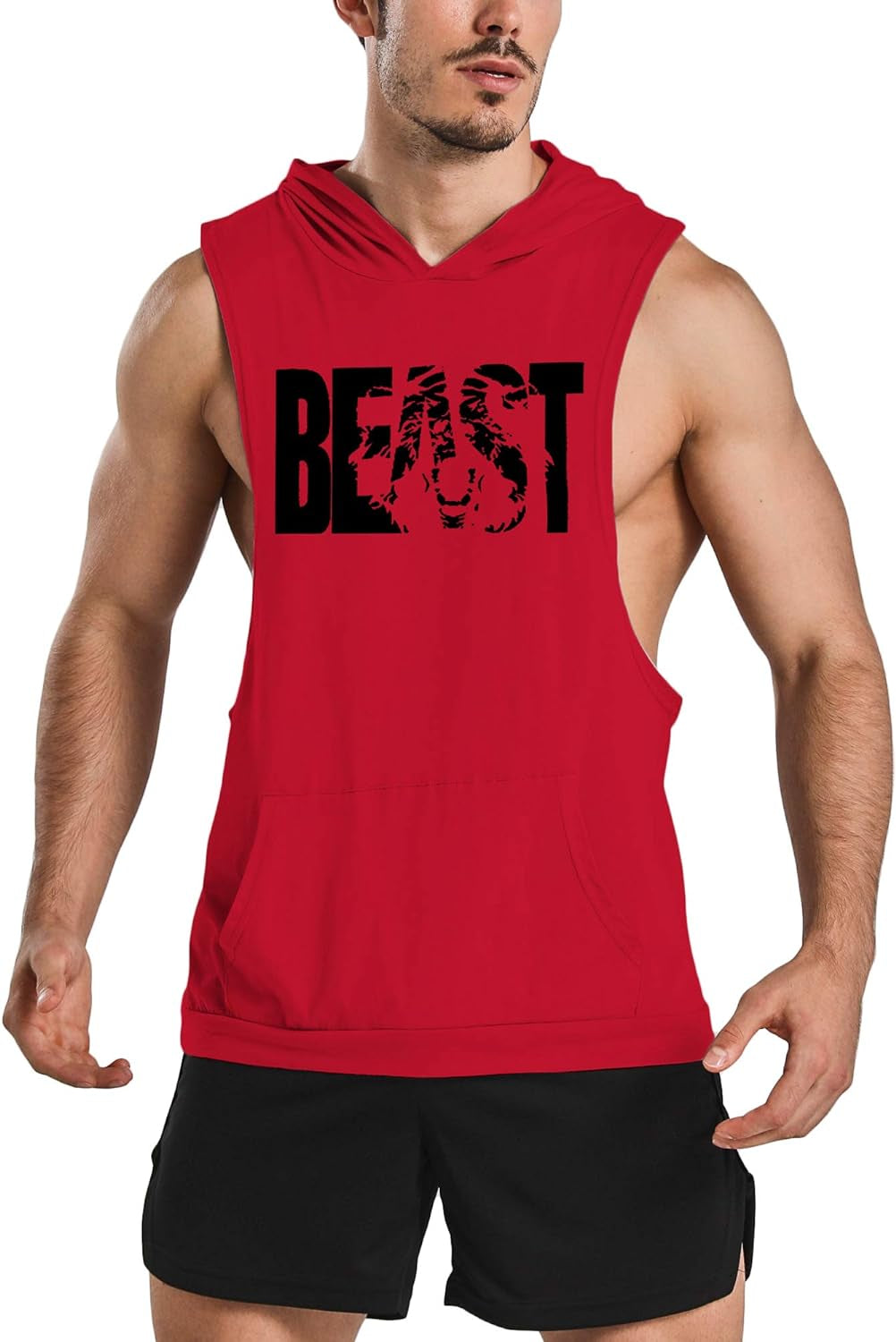 "Ultimate Muscle-Building Tank Tops for Men - 2 Pack - Sleek Black & Red - Perfect for Gym and Fitness Enthusiasts - Size S"