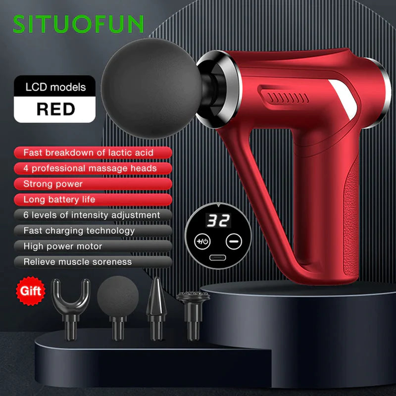 "SITUOFUN Ultimate Massage Gun: 32 Levels of Deep Tissue Relief for Neck, Body, and Back Muscles - Experience the Power of Electric Pistol Massager for Exercise, Relaxation, and Pain Relief!"