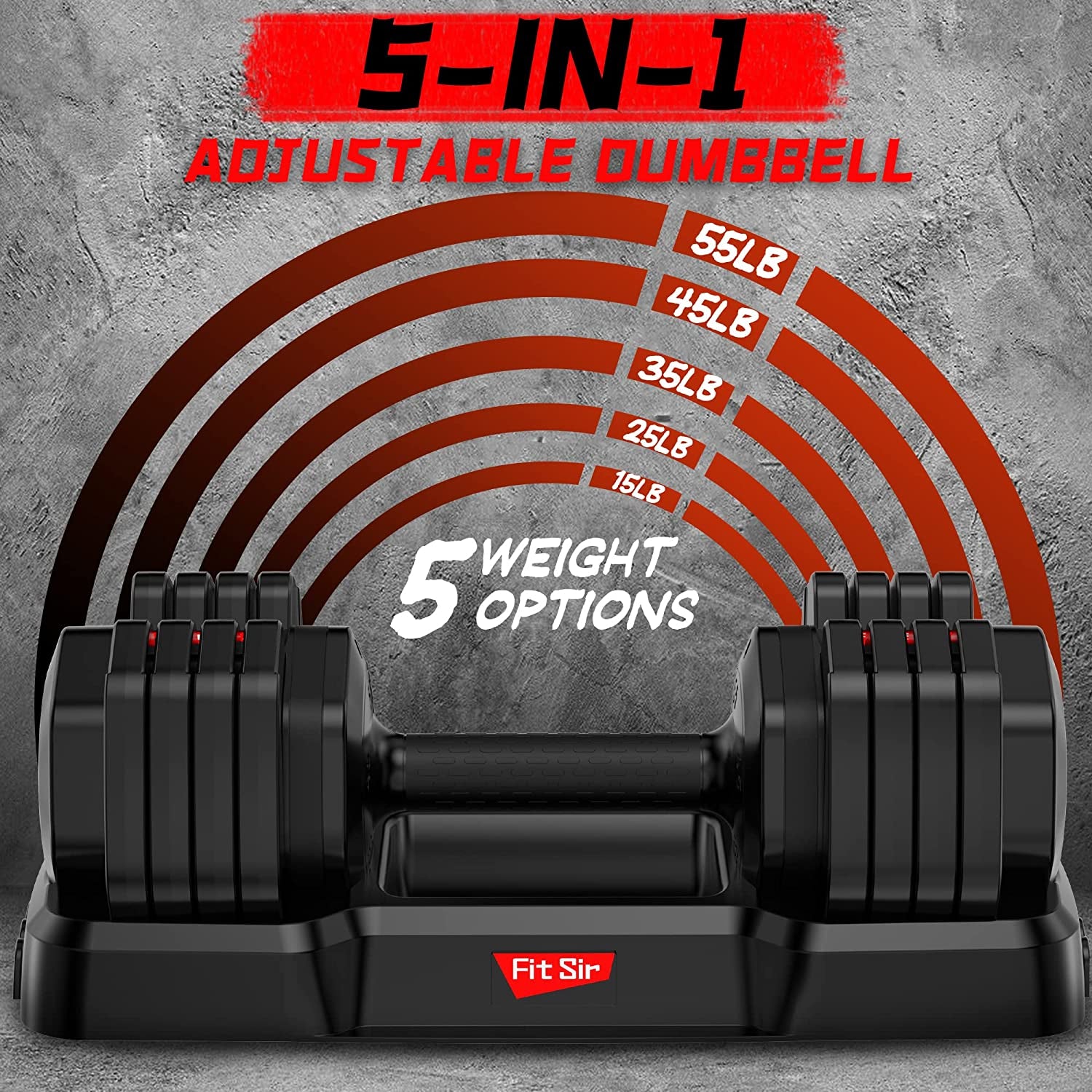 "Ultimate Adjustable Dumbbell Set - Achieve Your Fitness Goals with Ease! 55LB Weights, Convenient Tray, and Anti-Slip Handle for Effective Full Body Workout. Perfect for Men and Women, Ideal for Home Gym and Strength Training."