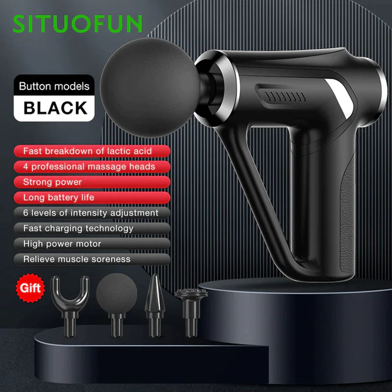 "SITUOFUN Ultimate Massage Gun: 32 Levels of Deep Tissue Relief for Neck, Body, and Back Muscles - Experience the Power of Electric Pistol Massager for Exercise, Relaxation, and Pain Relief!"